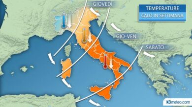 Previsioni meteo: caldo africano fino a giovedì 38-40°, poi crollo di 10 gradi