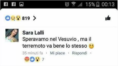 Ischia: il fake che esulta per il terremoto con le foto della modella rumena