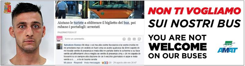 Palermo, sui bus spuntano le foto dei borseggiatori: “Qui non siete graditi” Palermo, sui bus spuntano le foto dei borseggiatori: “Qui non siete graditi”