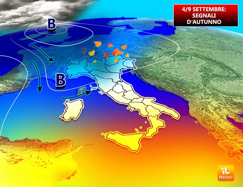 Previsioni meteo settembre, settimana con i primi segnali d’autunno Previsioni meteo settembre, settimana con i primi segnali d’autunno