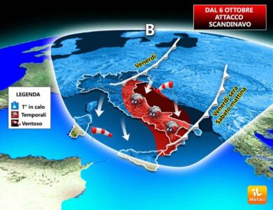 Previsioni meteo: da venerdì attacco Scandinavo con vento e freddo