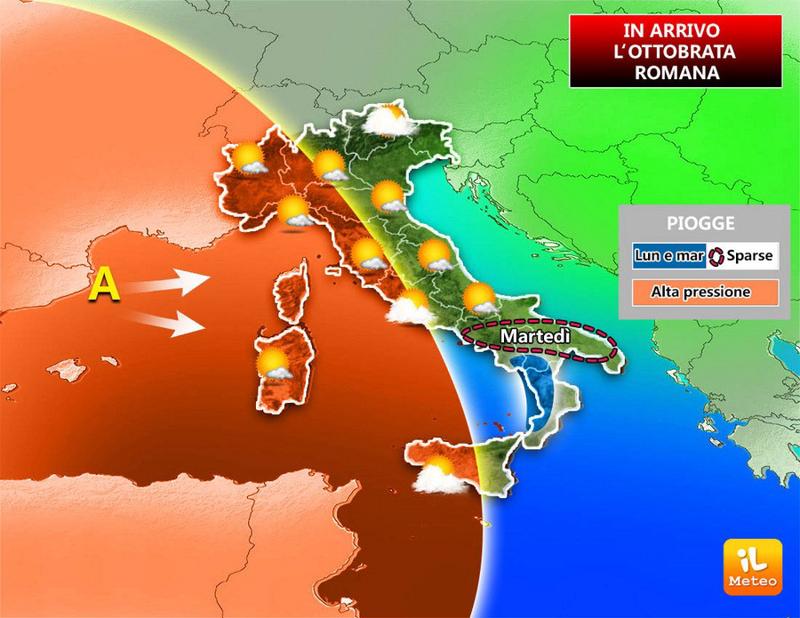 Previsioni meteo, in arrivo l’ottobrata romana Previsioni meteo, in arrivo l’ottobrata romana