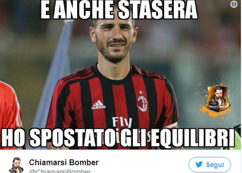 Bonucci: crisi al Milan, ma quanto manca alla Juventus. E i social ironizzano Bonucci: crisi al Milan, ma quanto manca alla Juventus. E i social ironizzano