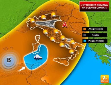 Previsioni meteo: alta pressione, nebbie al Nord e inquinamento