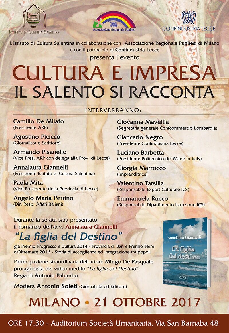 Cultura e impresa: il Salento si racconta a Milano Cultura e impresa: il Salento si racconta a Milano