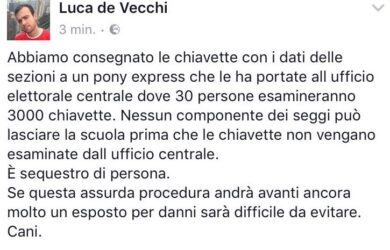 “Ci sequestrano dentro i seggi”. Coda polemica al referendum