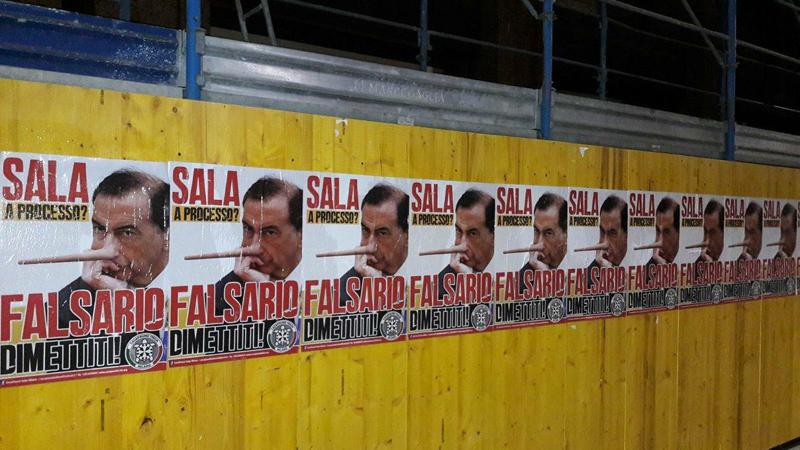 CasaPound, nuovi manifesti contro Sala “Falsario dimettiti”. Foto
