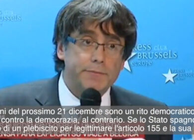 Catalogna,Puigdemont:”In Belgio per sicurezza.Tornerò se avrò processo giusto”