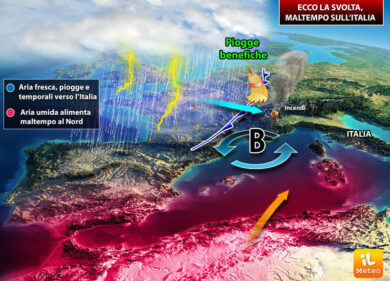 Meteo, pioggia da domenica. Confermata la svolta meteo