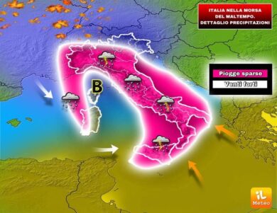 Previsioni meteo: Italia nella morsa del maltempo