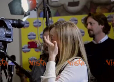 Lacrime di gioia per la Meloni al discorso di Nello Musumeci