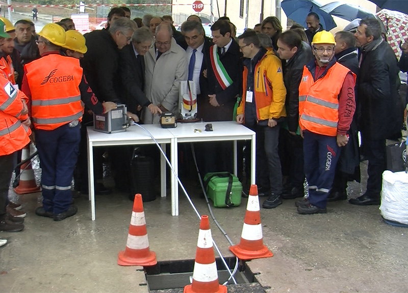 Gentiloni inaugura il cantiere Open Fiber a Campli, in provincia di Teramo