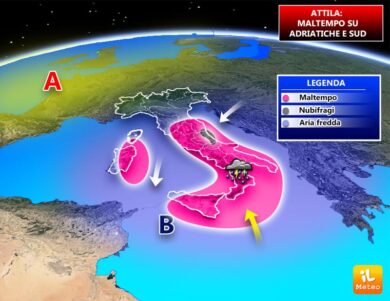 Previsioni meteo: Attila flagella Adriatiche e Sud