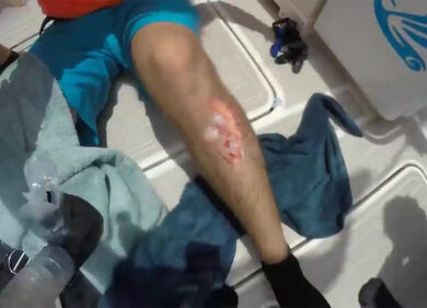 Il terribile attacco di uno squalo nei confronti di un sub