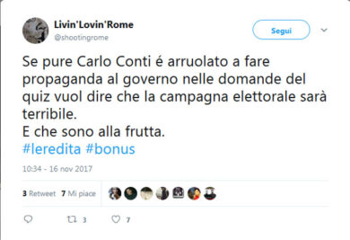 Bonus cultura, Carlo Conti, l’Eredità e lo spot all’amico Renzi. Bufera social