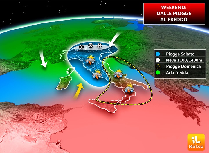 Previsioni meteo: perturbazione apripista al Generale Inverno Previsioni meteo: perturbazione apripista al Generale Inverno