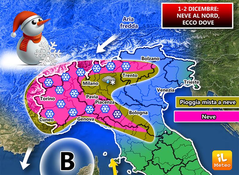Previsioni meteo: neve in Piemonte, weekend con piogge al Centro-Sud Previsioni meteo: neve in Piemonte, weekend con piogge al Centro-Sud