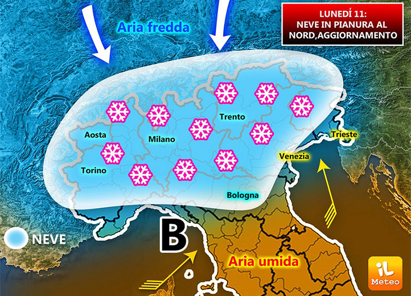 Neve al Nord. Confermato: neve in pianura al Nord e super-gelo. La mappa meteo Neve al Nord. Confermato: neve in pianura al Nord e super-gelo. La mappa meteo