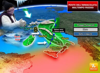 Previsioni meteo: sciabolata artica dal Ponte dell’Immacolata