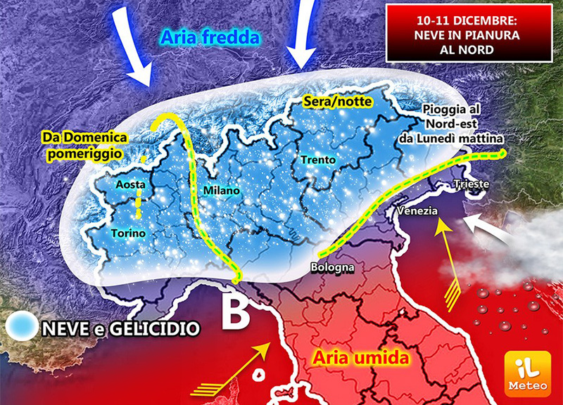 Neve in pianura al Nord. Meteo: neve in città e incubo gelicidio. Inverno choc Neve in pianura al Nord. Meteo: neve in città e incubo gelicidio. Inverno choc