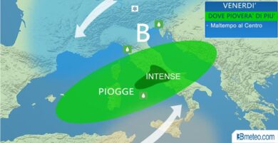Previsioni meteo, 3BMETEO.COM: “Nuova ondata di freddo dall’Artico da venerdì”