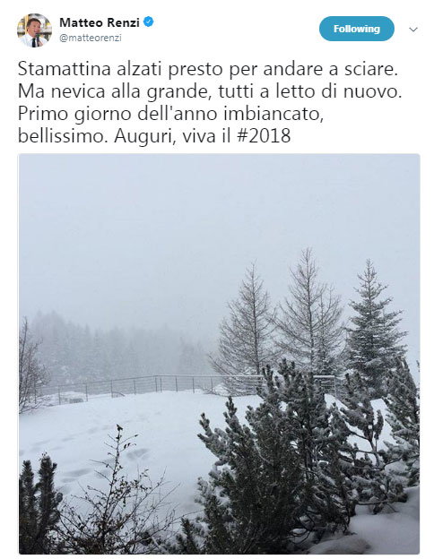 Renzi: “Troppa neve, non si può sciare”. Rabbia da Amatrice: “Anche qui” Renzi: “Troppa neve, non si può sciare”. Rabbia da Amatrice: “Anche qui”