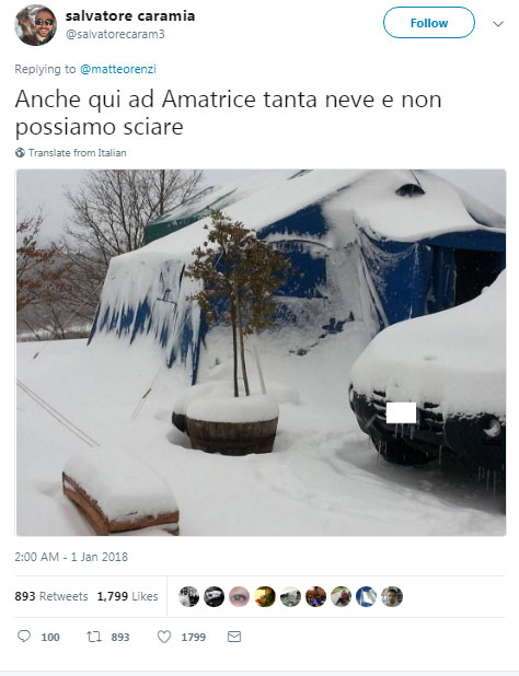 Renzi: “Troppa neve, non si può sciare”. Rabbia da Amatrice: “Anche qui” Renzi: “Troppa neve, non si può sciare”. Rabbia da Amatrice: “Anche qui”