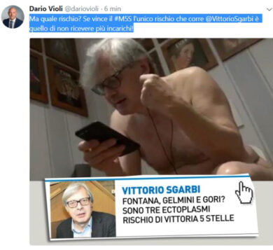 Violi posta la foto di Sgarbi: il rischio è che non abbia incarichi