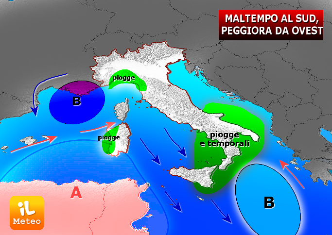 Previsioni meteo: treno di basse pressioni sull’Italia Previsioni meteo: treno di basse pressioni sull’Italia