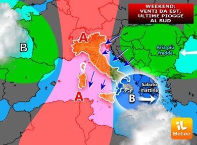 Previsioni meteo: nel weekend clima più freddo, ultime piogge