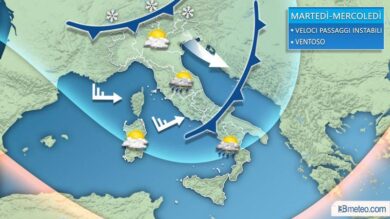 Previsioni meteo, 3Bmeteo: settimana ventosa e con sbalzi termici