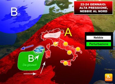 Previsioni meteo: arrivano alta pressione, nebbie e inquinamento