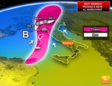 Previsioni meteo, perturbazione al Nordovest nel weekend
