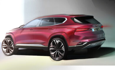 Nuova Hyundai Santa Fe in viaggio verso Ginevra