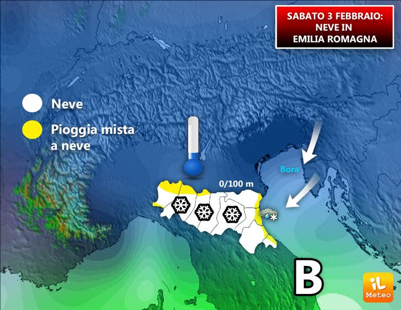 Previsioni meteo: sabato neve diffusa in Emilia Romagna Previsioni meteo: sabato neve diffusa in Emilia Romagna