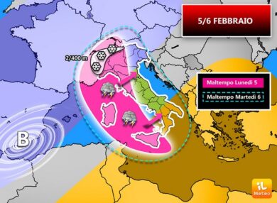 Previsioni meteo, in arrivo nuova ondata di maltempo. Neve a bassa quota