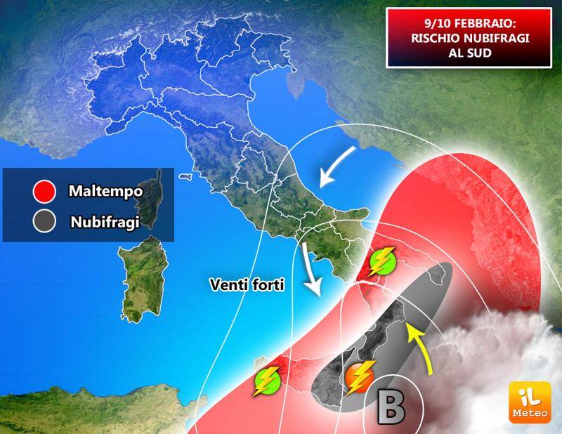 Previsioni meteo, nubifragi in arrivo al Sud Previsioni meteo, nubifragi in arrivo al Sud