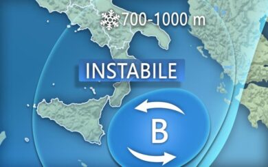 Previsioni meteo, nuovo vortice ciclonico verso la Sicilia