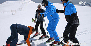 Masterchef 7 sul Ghiacciaio dello Stelvio con i campioni azzurri di sci