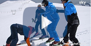 Masterchef 7 sul Ghiacciaio dello Stelvio con i campioni azzurri di sci. Foto