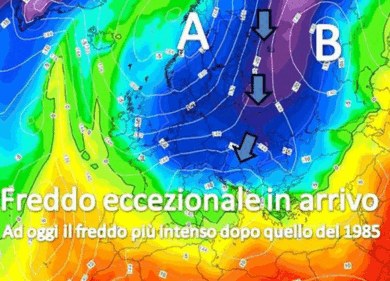 Meteo gelo in arrivo, gelo russo-siberiano sull’Italia. Neve abbondante
