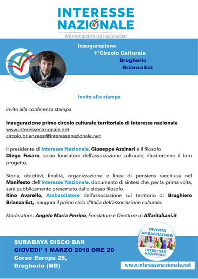 Interesse Nazionale, Affari battezza il network del filosofo Diego Fusaro