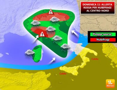 Previsioni meteo: nel weekend nubifragi al Centro-Nord, estate al Sud