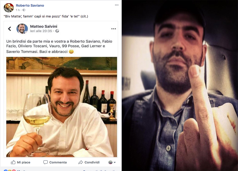Elezioni, scontro Salvini-SavianoPer lo scrittore il leghista beve piscio Elezioni, scontro Salvini-SavianoPer lo scrittore il leghista beve piscio