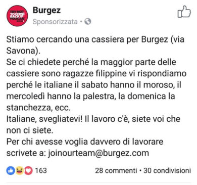 “Cerchiamo una cassiera”, ma nessuna (italiana) risponde