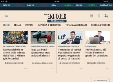 Al via la nuova app del Sole 24 Ore: agile, potente e personalizzabile
