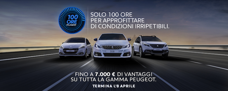 Peugeot: celebra i successi del primo trimestre con l’operazione “100 ORE PEUGEOT” Peugeot: celebra i successi del primo trimestre con l’operazione “100 ORE PEUGEOT”