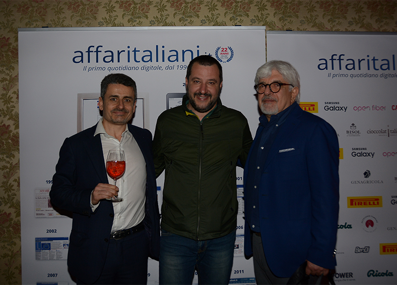 Salvini al compleanno di Affari: “Giornale libero, fate arrabbiare tutti”