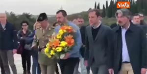 Salvini in Friuli, rende omaggio ai caduti al Sacrario di Redipuglia
