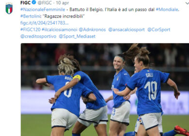 Nazionale femminile di calcio quasi ai Mondiali. Ma è oscurata dalla Champions